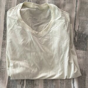 Cream Striped Long Sleeve Shirt